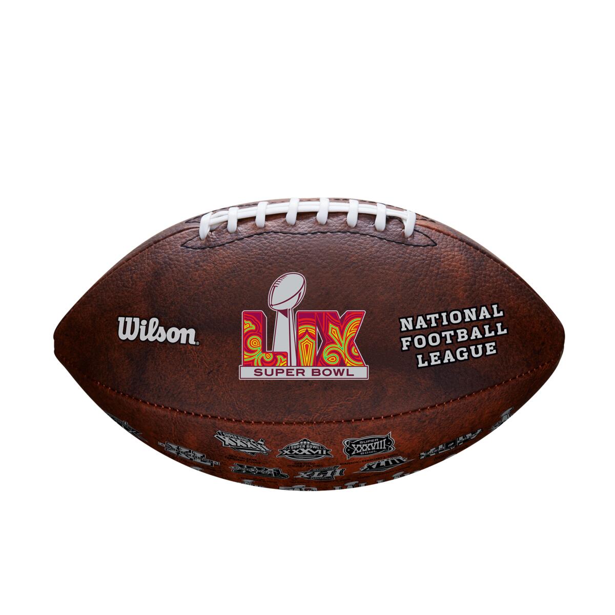 Bola de Futebol Americano NFL SUPER BOWL LIX THROWBACK